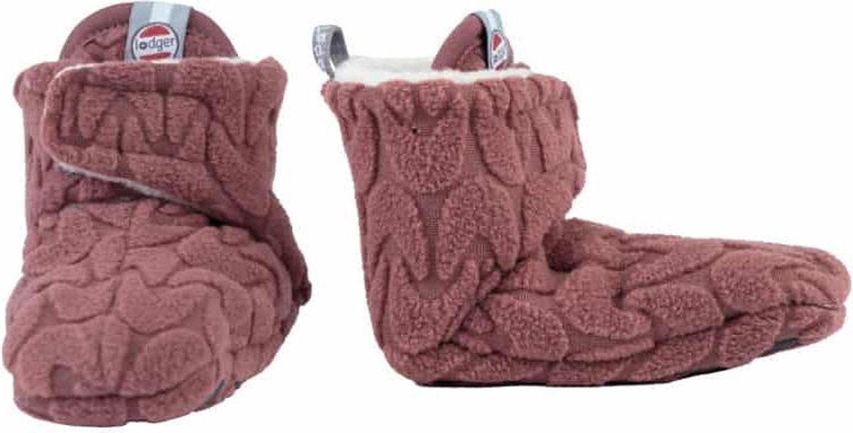 Lodger Babysloffen maat 18 - Slipper Empire - 2-Laags Fleece - Meisje - 6-12 maanden - Klittenbandsluiting - Antislip - Roze