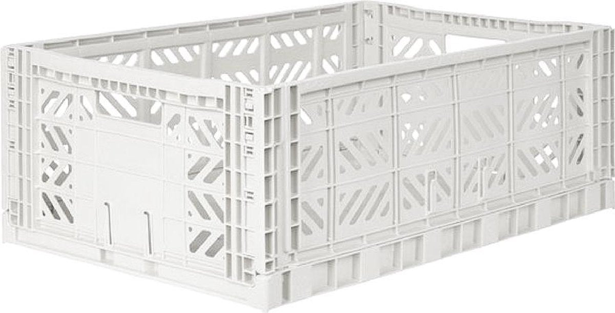 AY-KASA OPVOUWBAAR DESIGN KRAT VOUWKRAT OPBERGKRAT WOONKRAT SPEELGOEDKRAT TIJDSCHRIFTEN BOODSCHAPPEN | LARGE 60 X 40 X 22 CM | MAXI | COCONUT MILK | EEF LILLEMOR