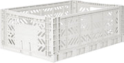 AY-KASA OPVOUWBAAR DESIGN KRAT VOUWKRAT OPBERGKRAT WOONKRAT SPEELGOEDKRAT TIJDSCHRIFTEN BOODSCHAPPEN | LARGE 60 X 40 X 22 CM | MAXI | COCONUT MILK | EEF LILLEMOR