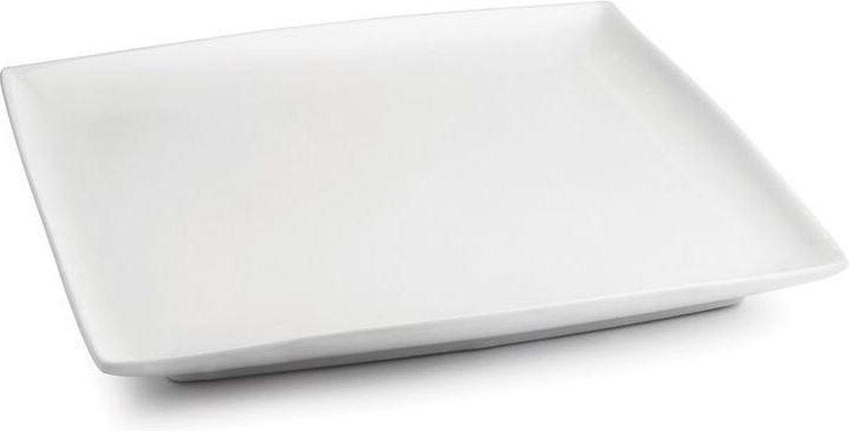 Yong Squito Plat Gebaksbordje - 10 x 10 cm - Porselein - Wit