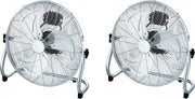 2 STUKS Grondventilator CHROOM  - Vloerventilator Modern Design- 18 inch/45 cm diameter – 3 standen - 100W - Kantelbaar