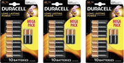 30 Stuks (3 Blisters a 10st) - Duracell MEGA Pack LR6 / AA / R6 / MN 1500 1.5V Alkaline batterij