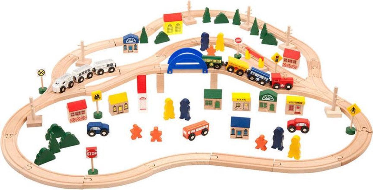 All Aboard Battat Treinbaan Hout 102-delig