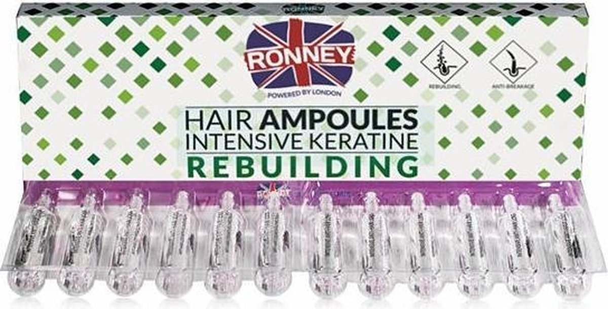 RONNEY Haar Ampullen Intensive Keratine Rebuilding 12x10ml.