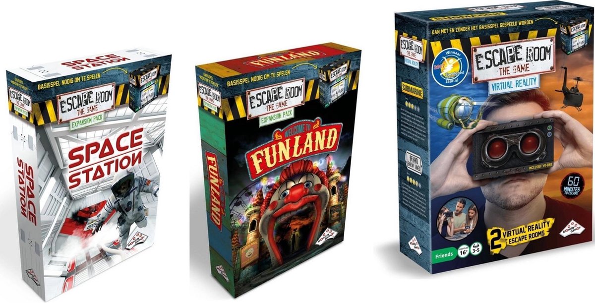 Escape Room Uitbreidingsbundel - 3 Stuks - Virtual Reality VR & Space Station & Funland