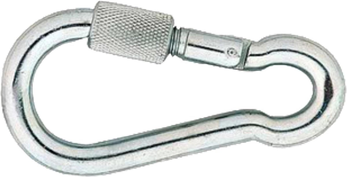Karabijnhaak - 8x80mm – met borgschroef - Gegalvaniseerd
