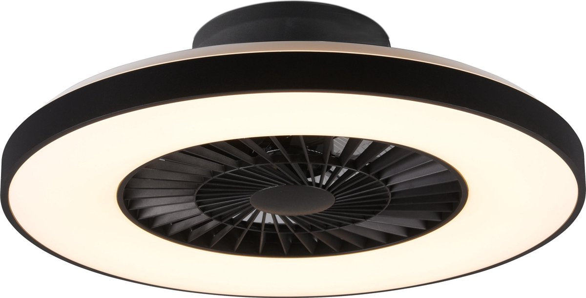 Halmstadt Ventilator d:60cm zwart/wit met LED 3000-6500k - Modern - Trio - 2 jaar garantie
