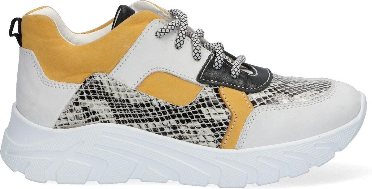 Braqeez 420299-500 Meisjes Lage Sneakers - Geel - Leer - Veters