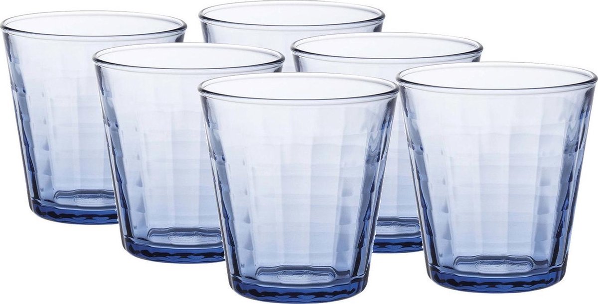 12x koffie/espresso glazen Prisme blauw 170 ml - Espresso glazen van glas 170 ml