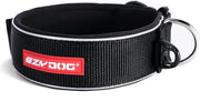 EzyDog Neo Wide - Brede Hondenhalsband (53-61cm) - Zwart - XL
