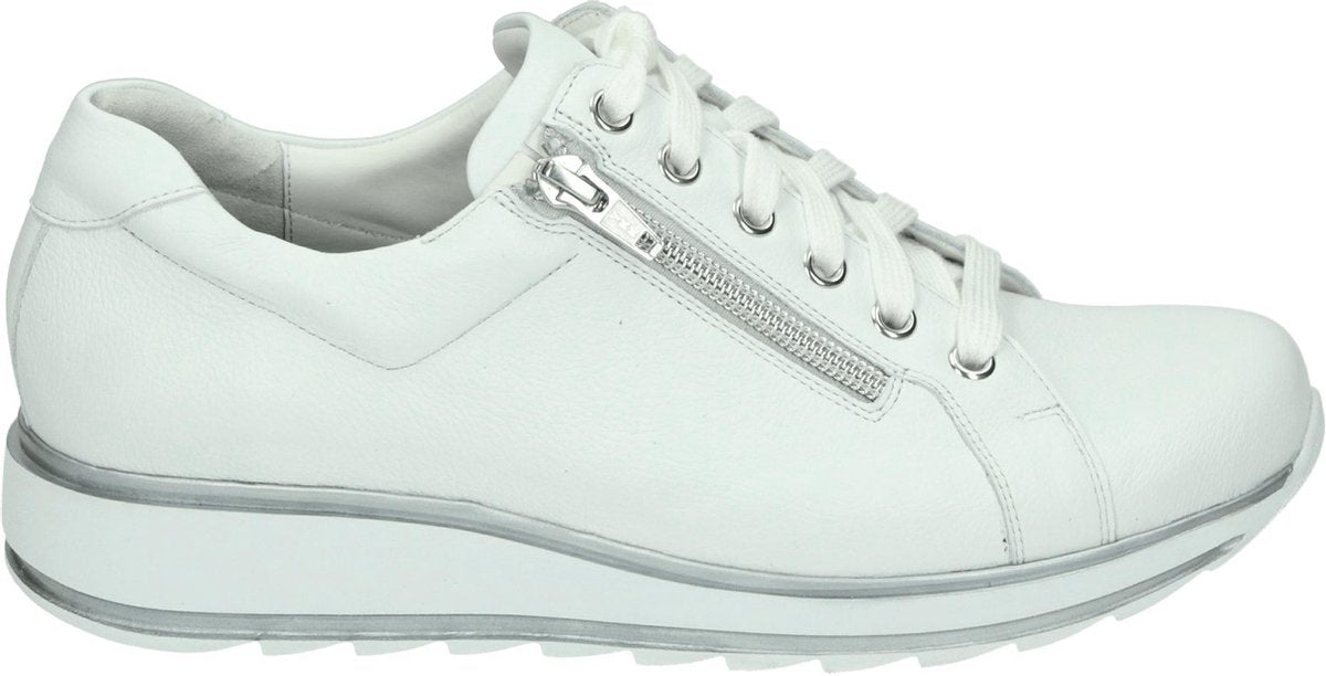Durea 6239 H - Volwassenen Lage sneakers - Kleur: Wit/beige - Maat: 42