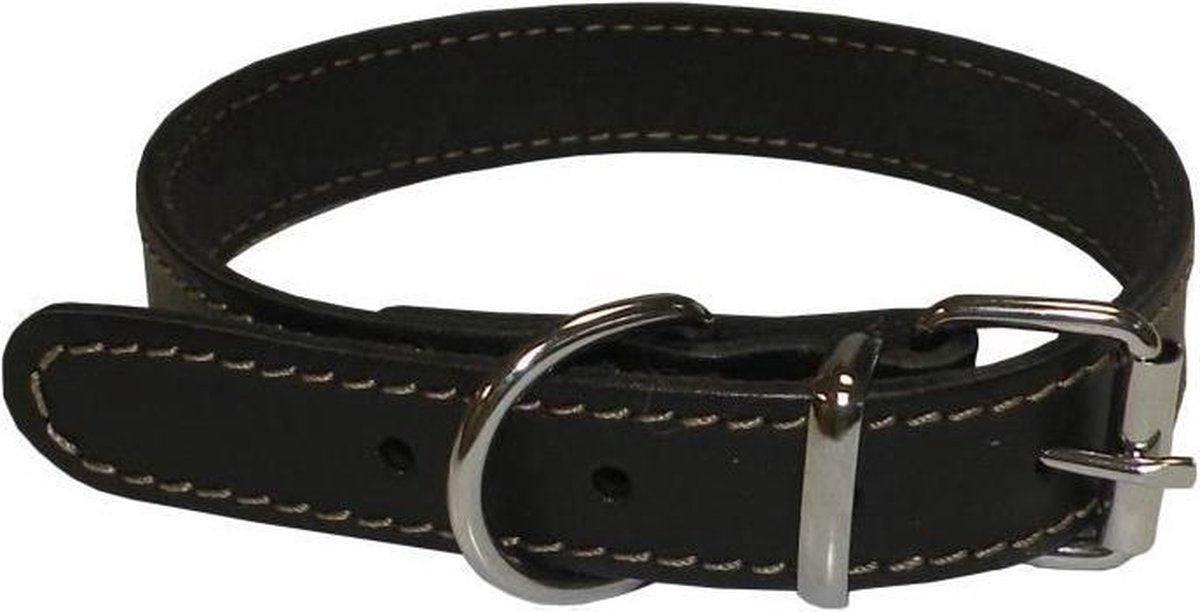 YAGO Zachte en verstelbare lederen halsband voor middelgrote hond