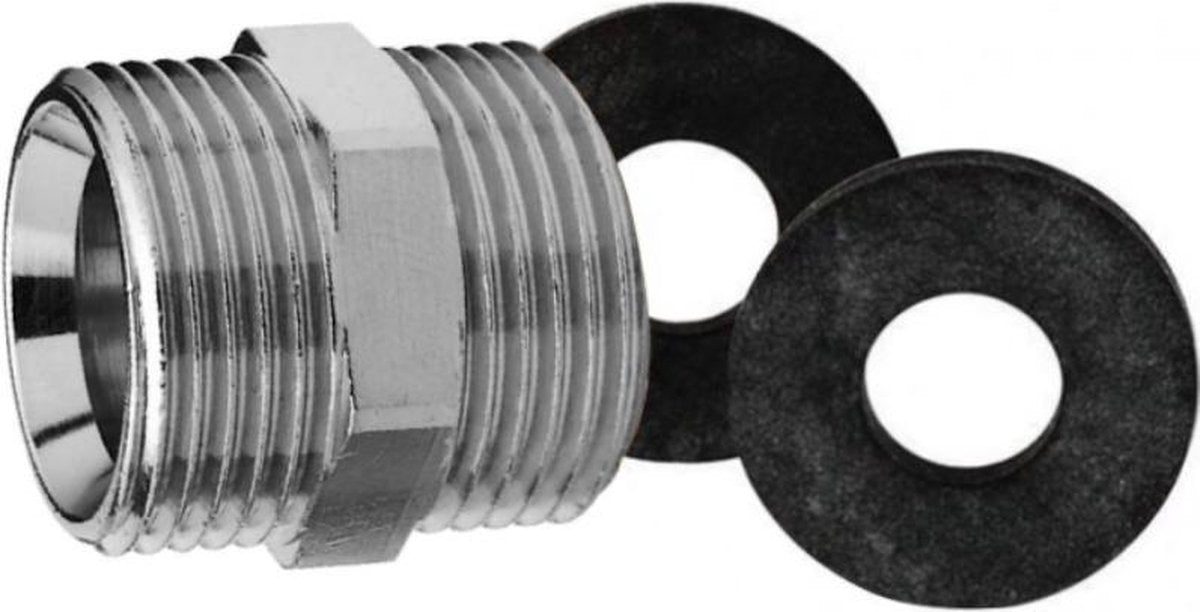 Aanvoerslang Koppelstuk 3/4" - Chroom + Afdichtingsrubbers