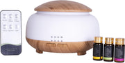Vastu 7 LED Kleuren Aroma diffuser - Inclusief Etherische Olien - Aromatherapie - Luchtbevochtiger - Vernevelaar - Afstandsbediening - 300ml - Humidifier - Auto Stop
