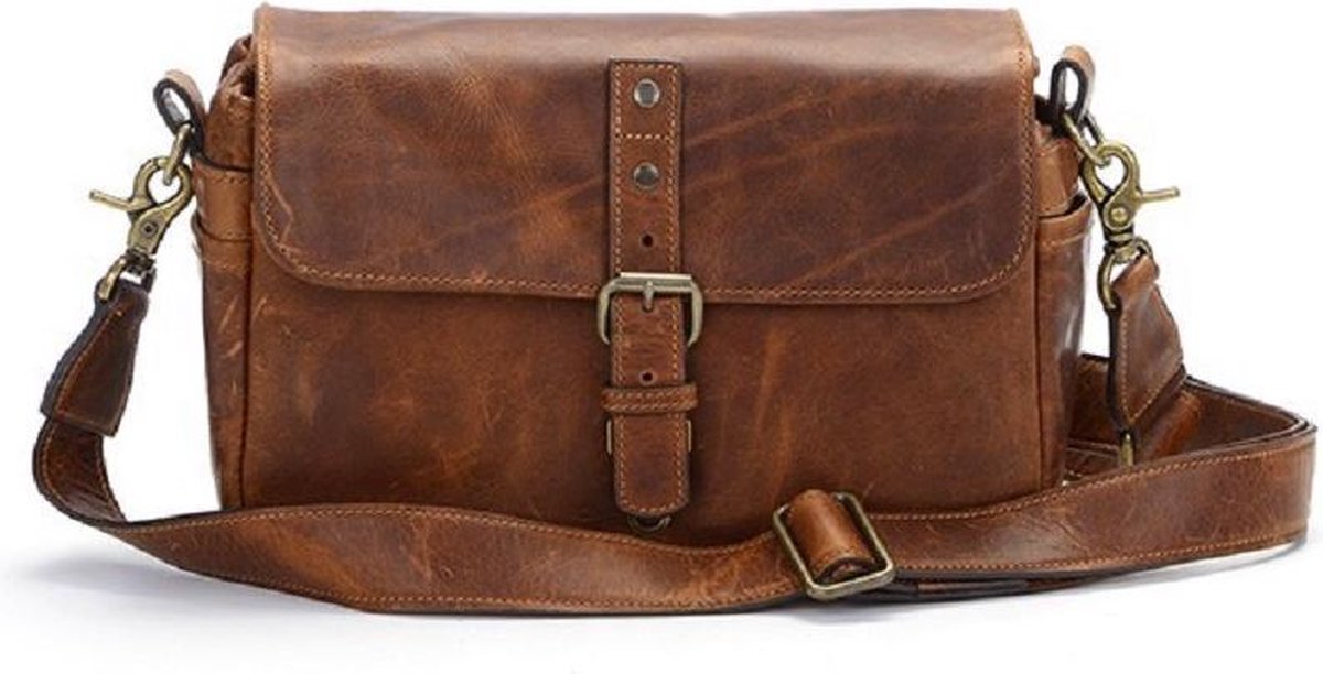 ONA The Bowery Cognac Leren Schoudertas