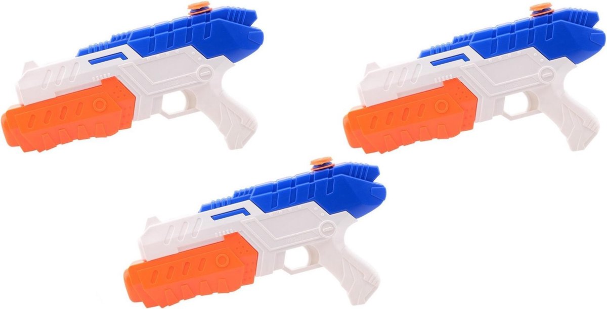 3x Waterpistool/waterpistolen wit/blauw 32 cm