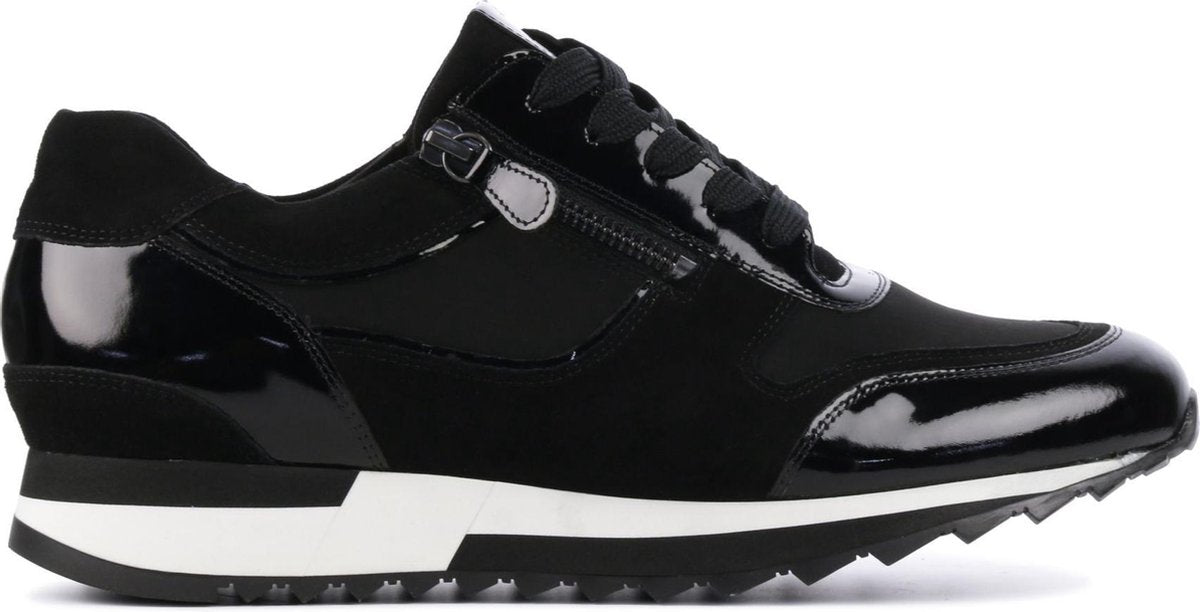 Hassia Vrouwen Leren Lage sneakers / Damesschoenen 301824 - Zwart - Maat 42