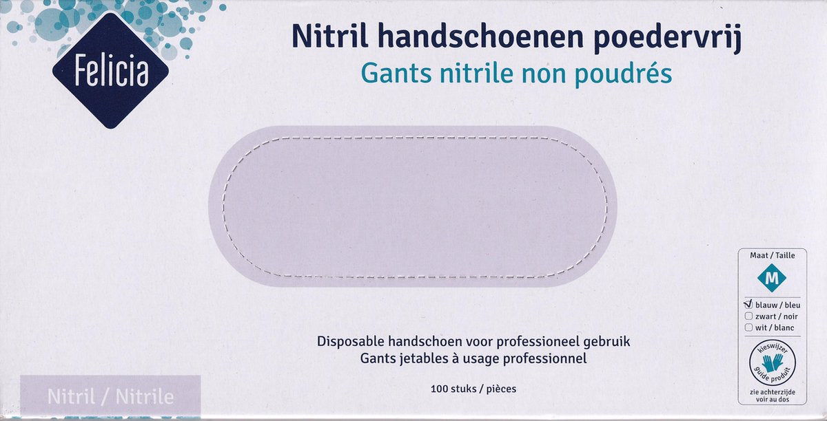 Nitril handschoenen poedervrij -  blauw
