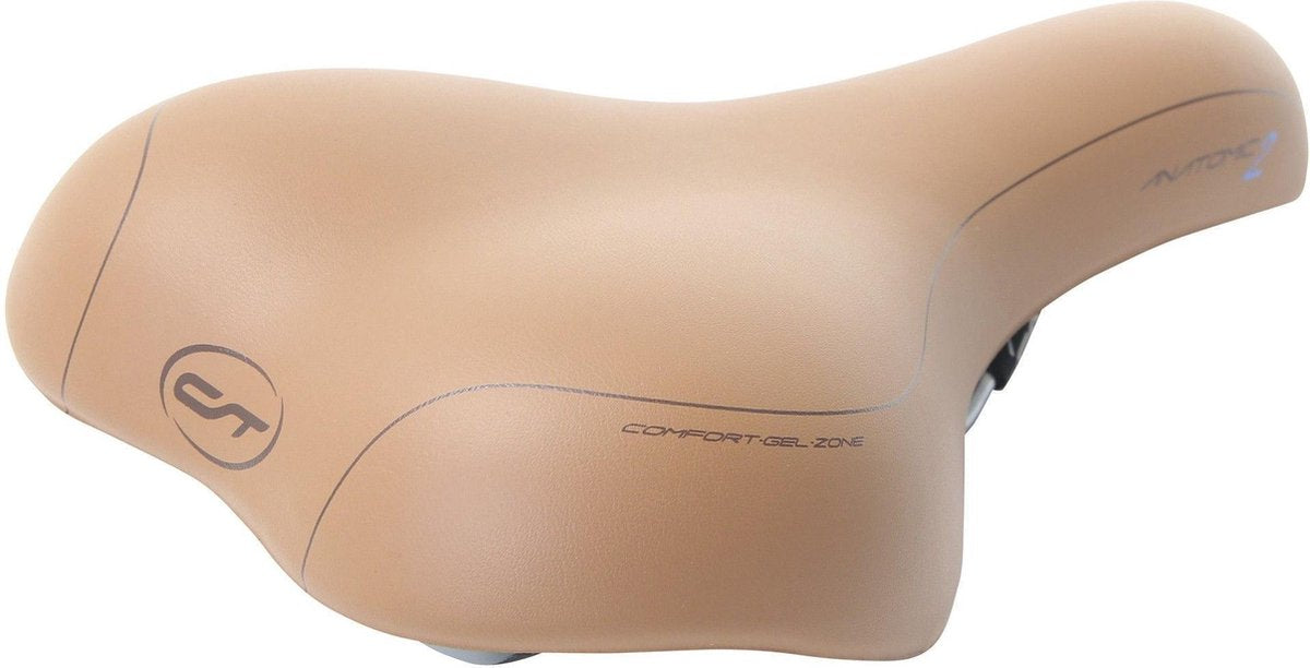 Contec Anatomic 2 City + Fietszadel - Unisex Zadel - Lichtbruin - 100% Waterdicht