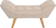 HOMCOM Zitbankje retro beige met houten pootjes 117 x 46 x 55cm