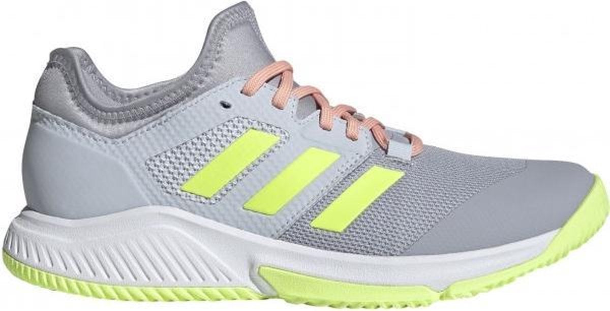 adidas Court Team Bounce Dames - grijs/geel - maat 38