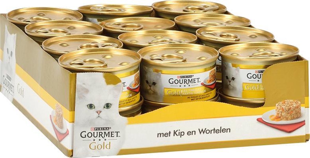 Gourmet Gold Hartig Torentje 85 g - Kattenvoer - 24 x Kip&Wortel