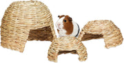 relaxdays Knaagdier speelgoed - set van 3 - knaagspeelgoed - konijnen huisje - accessoires