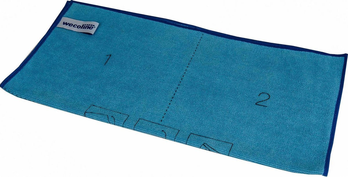 Wecoline Microvezel reinigingsdoek met vouwinstructie Blauw 10 stuks