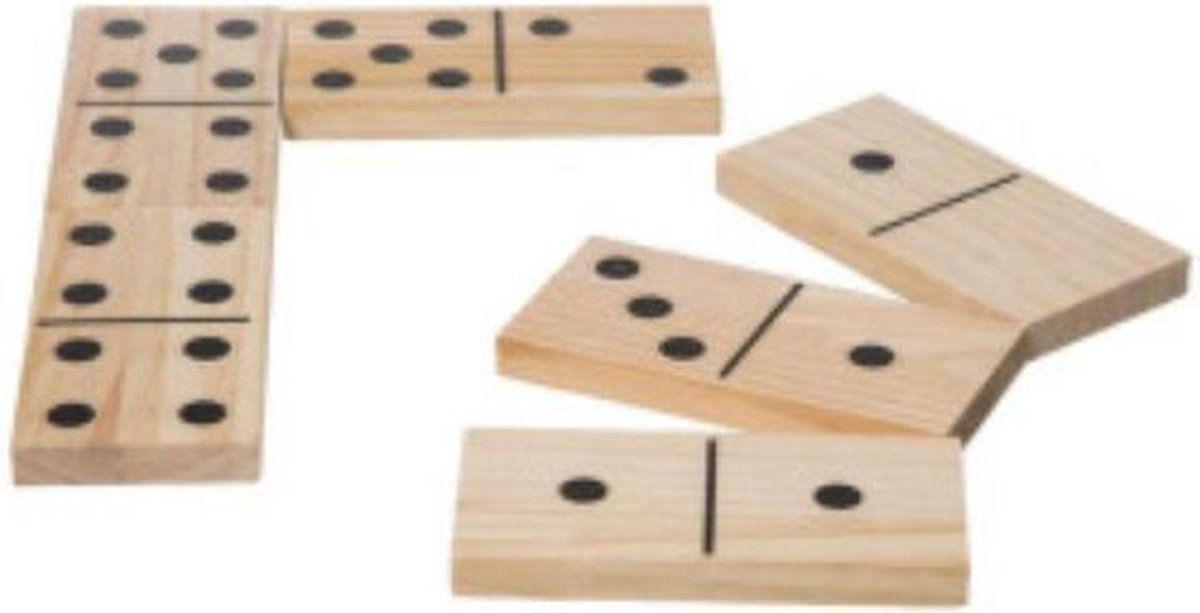 Grote houten dominostenen