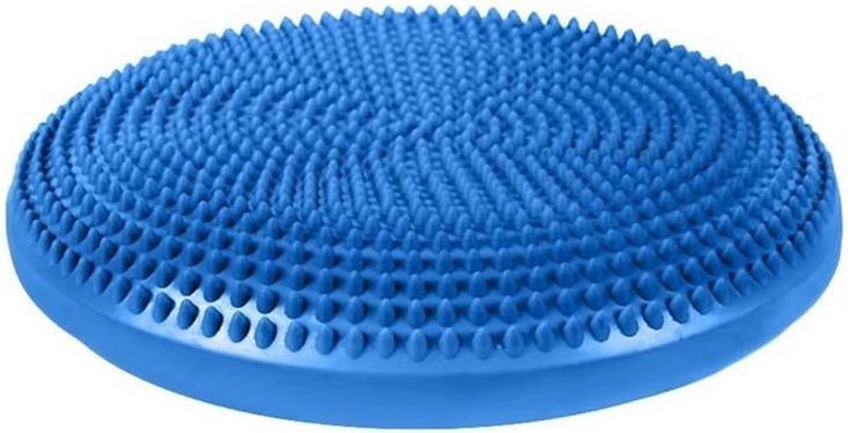 Duo Bakkersport Balanskussen Volwassenen 34 cm -  Blauw Wiebelkussen met Nopjes - Balance Pad + pomp