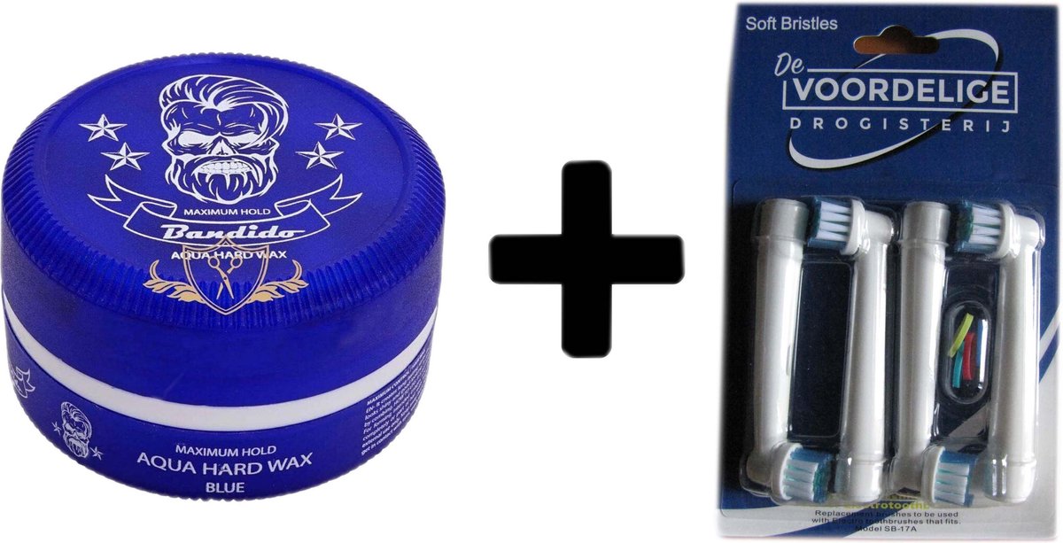 10 stuks Bandido haarwax - blauw + opzetborstels