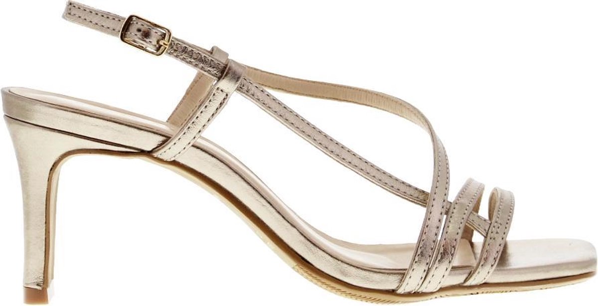 Tango | Ava 3-d gold strap carre mule - covered heel/sole | Maat: 40