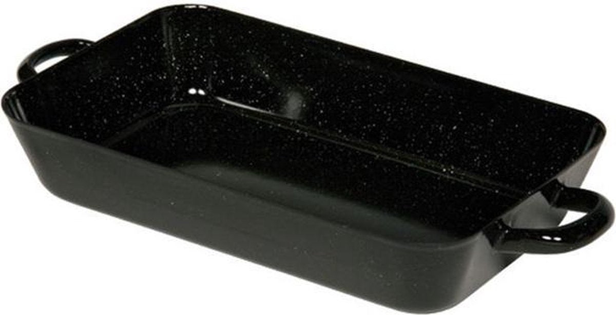 Ovenschaal met handgrepen zwart - Emaille - 33 cm met handgreep - 33 cm - Keuken - Pannenset - Riess - Overschotel - Emaille - Nikkelallergie