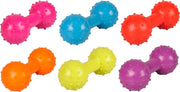 Flamingo Hondenspeelgoed rubber halter met bel - Roze/Blauw/Rood/Oranje/Geel/Paars - 12 x 4.5 x 4.5 cm