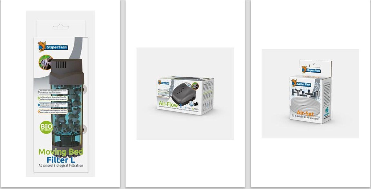 Super Fish Moving Bed Filter L + Super Fish Airflow 1 + Super Fish Luchtslang 2