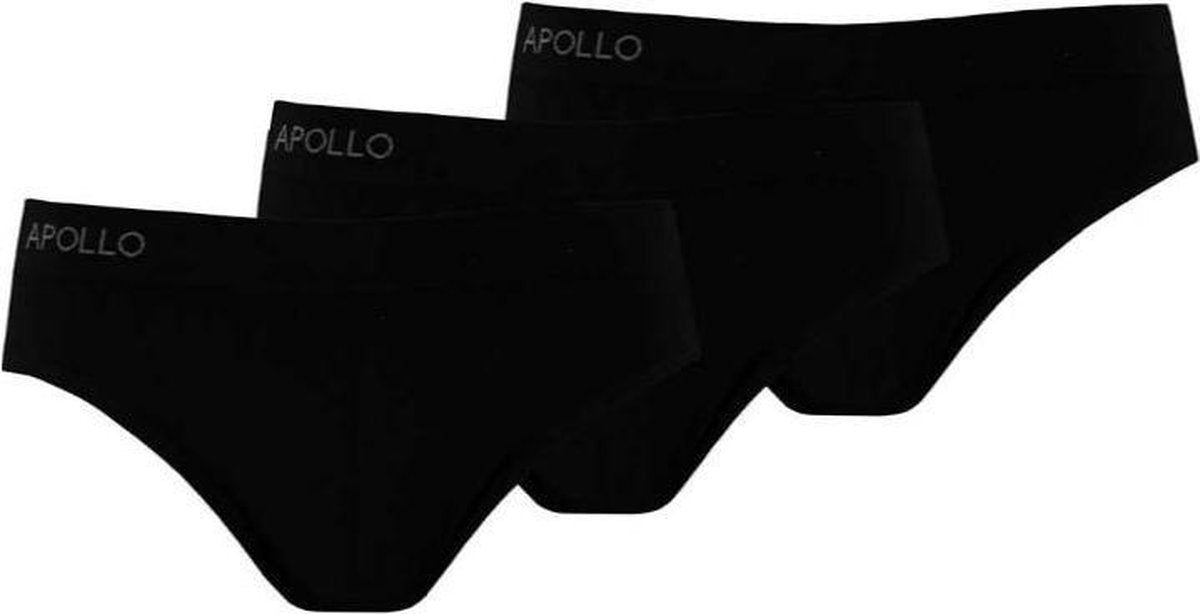 3pk Seamless Dames Brief/ Slip Zwart L