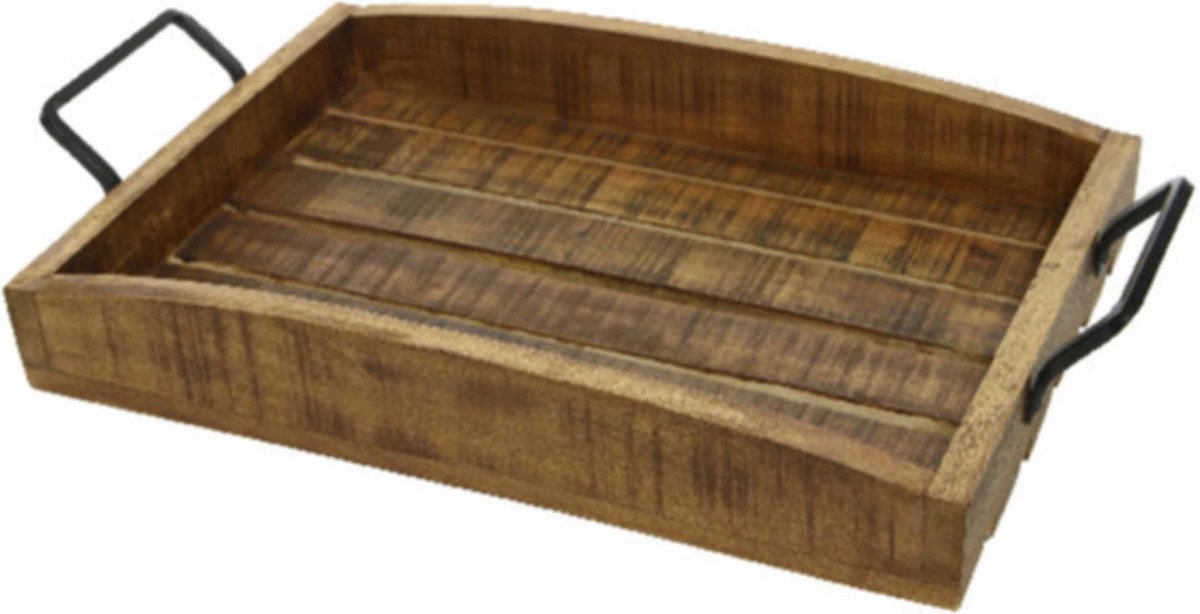 Dienblad hout met handvaten 49 x 25 cm