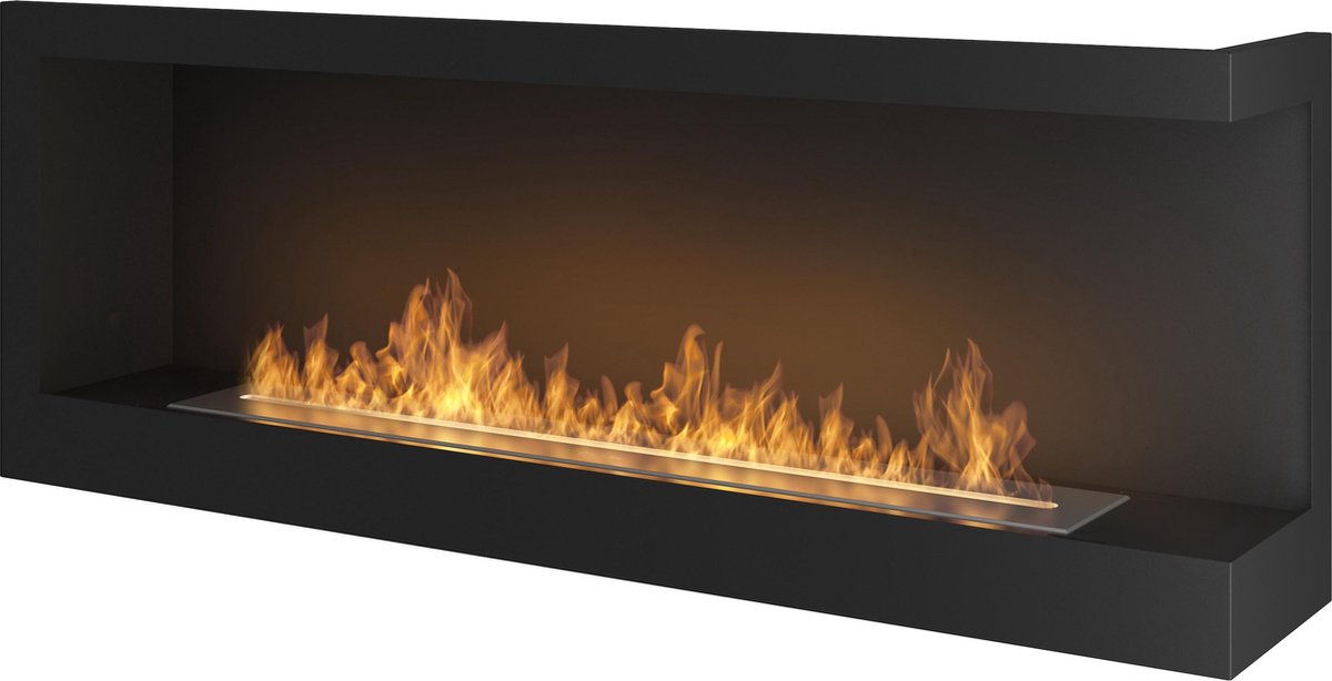 Bio Ethanol Haard hoek rechts - inbouw Sfeerhaard -120x45cm.-TÜV