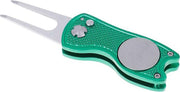 Firsttee - Pitchfork golf - Opvouwbaar - INCLUSIEF MARKER - Groen - Repareer Greens - Golf accessoires - Golfballen - Pitchfork marker - Pitchfork metaal - Compact - Pocket  - Marker golfbal - Golfbalmarkers - Golf sport - Golf training - Cadeau