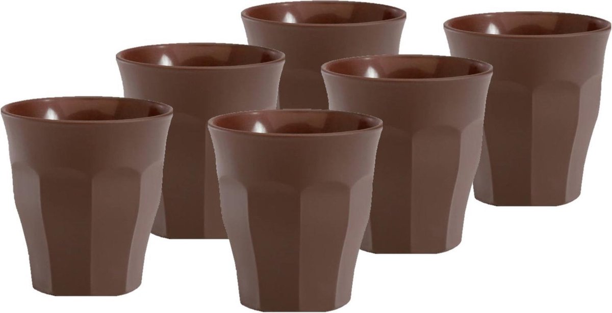 Set van 12x stuks espresso glazen bruin 90 ml Picardie - koffiekopjes van glas