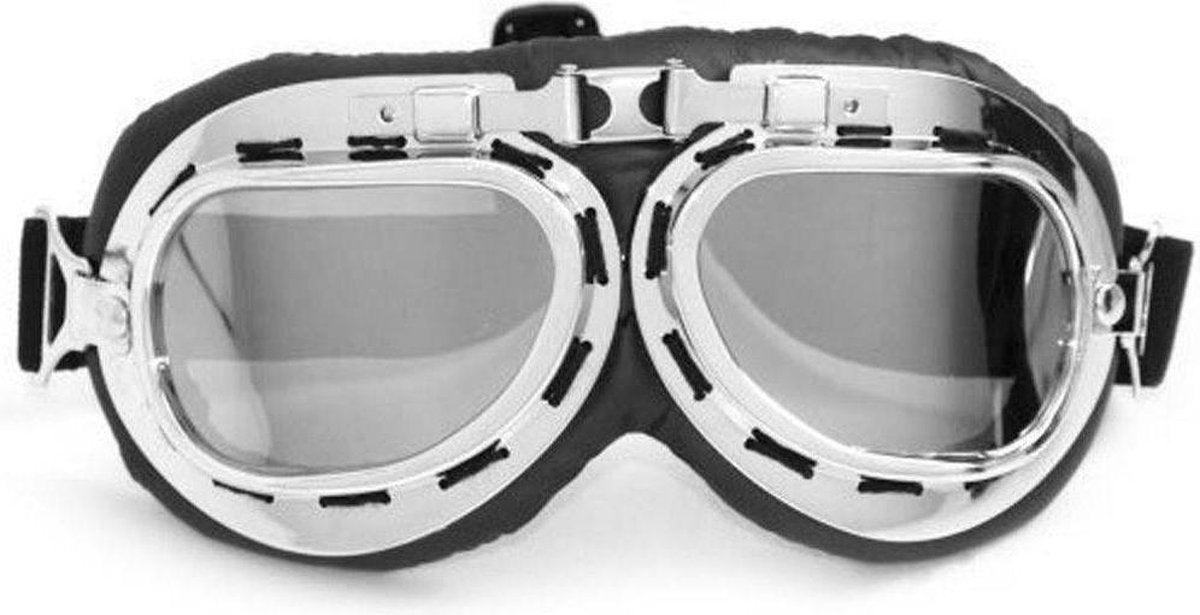 CRG chrome motorbril - Zilver reflectie