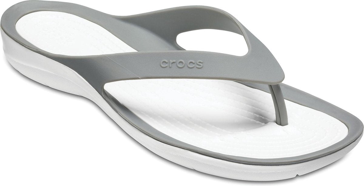 Crocs Swiftwater Flip Slippers Dames Slippers - Maat 36/37 - Vrouwen - grijs/wit
