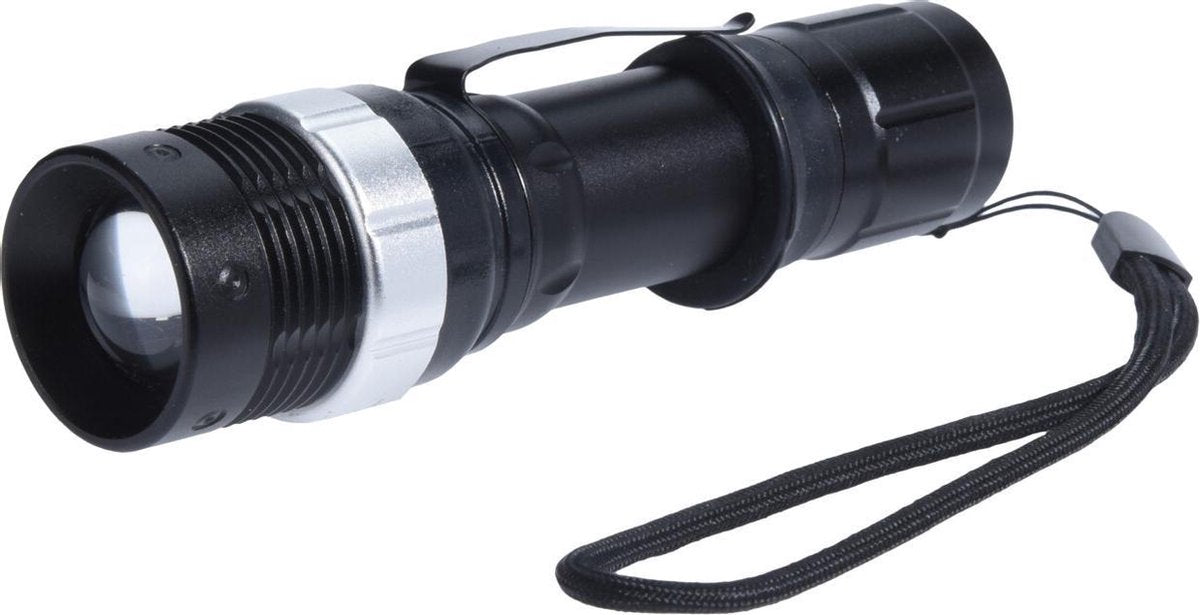 JAP Militaire LED zaklamp - 2850 Lumen - 2 Schijn standen - Schijnwerper - Zaklantaarn - 13cm - Zwart