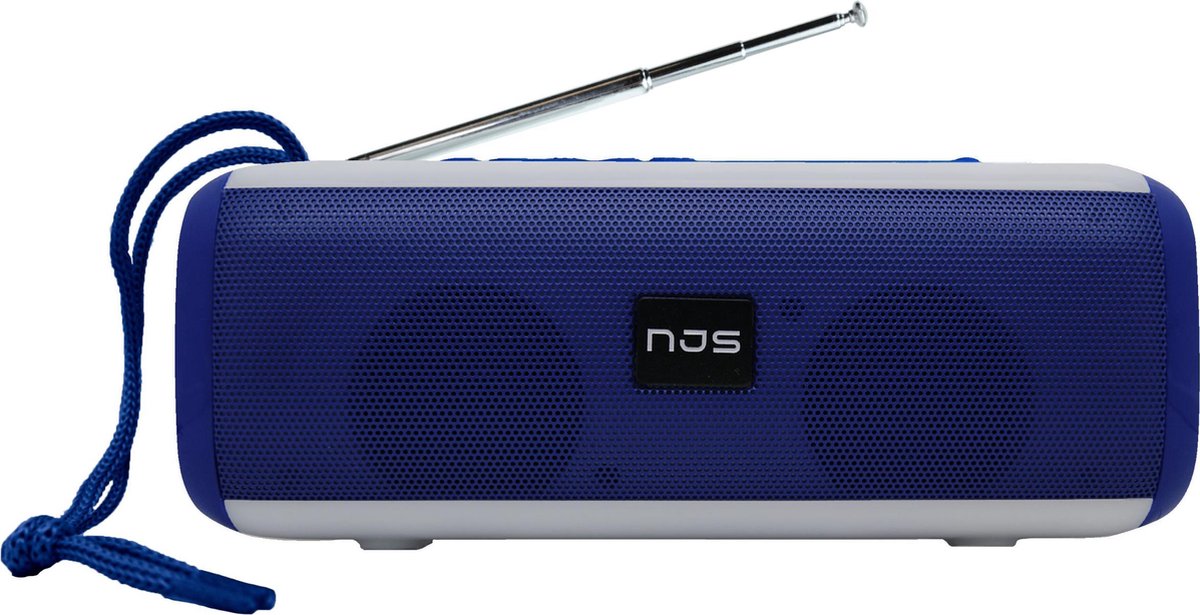 NJS 044 - Bluetooth speaker - Muziek box - Draadloos - LED disco lampen - 10 watt - Blauw