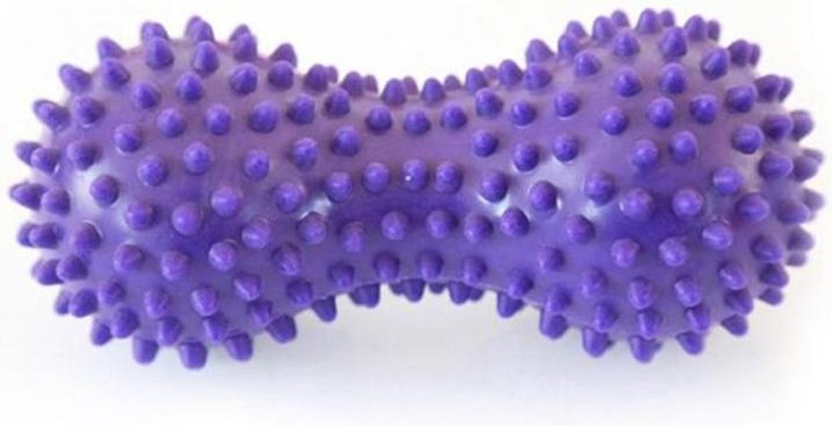 Massage Gun - Massage Bal - Rolmassage Voor Spieren - Peanut - Yoga Fitness - Stress Bal - Spierpijn - Been Hand Pols Voet Nek Rug - 15CM - Paars
