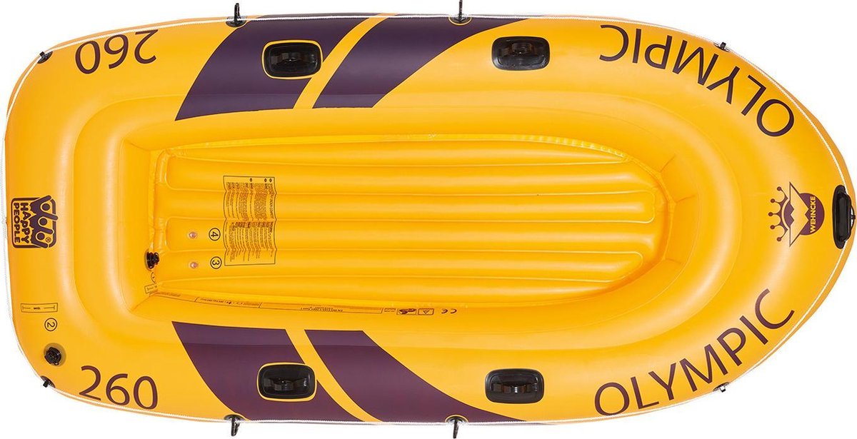 Wehncke opblaasboot 252 cm geel 4-delig