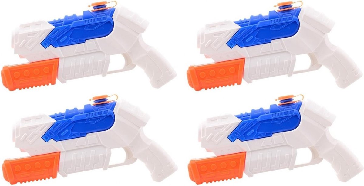 5x Waterpistool/waterpistolen wit/blauw 27 cm