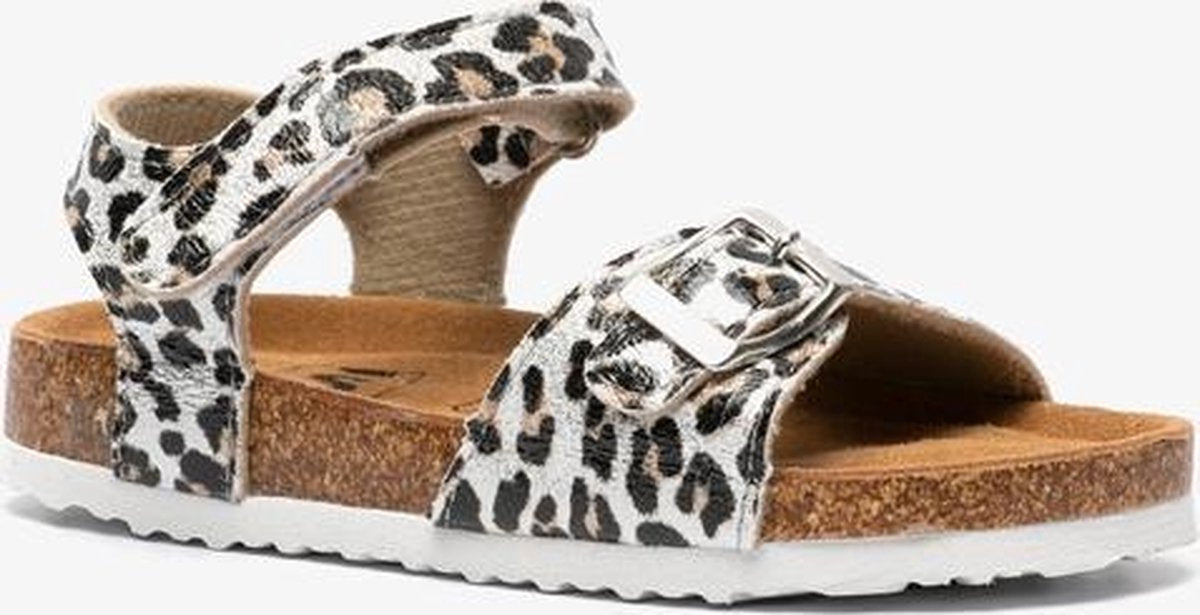 Bio sandalen met luipaardprint - Grijs - Maat 26