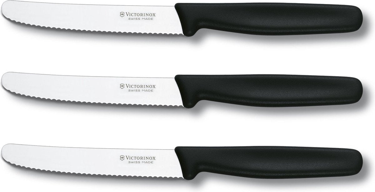 Victorinox Tafelmessenset - 3 Delig - Zwart