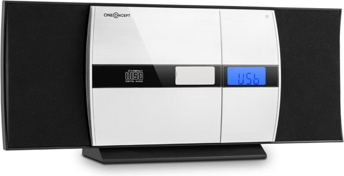 V-15 Stereoinstallatie CD USB MP3 UKW AUX Wekker wandmontage zwart